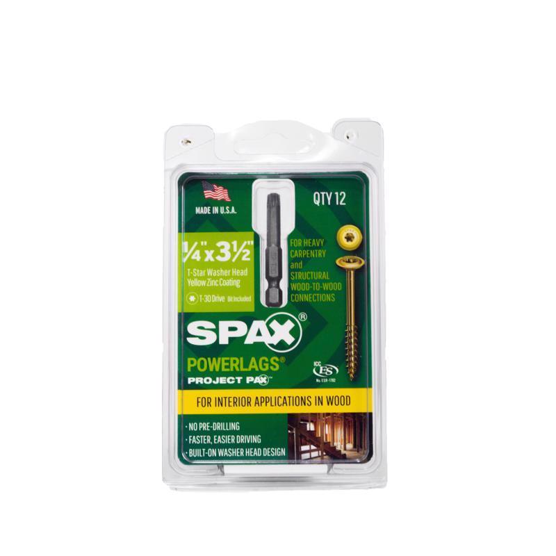 SPAX PowerLags 1/4 in. in. X 3-1/2 in. L Star Washer Head Serrated Structural Screws