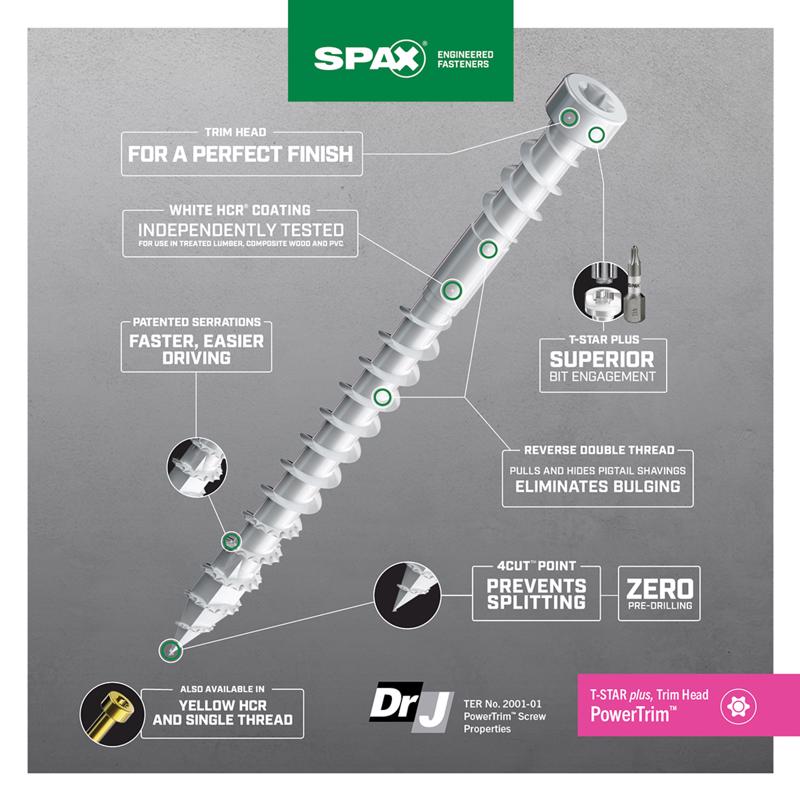 SPAX PowerTrim No. 8 Label X 2 in. L Star Trim Head Serrated Trim Screws