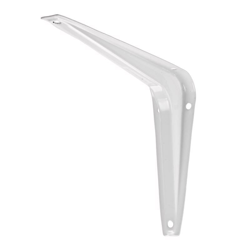 Hampton White Steel Shelf Bracket 18 Ga. 6 in. L 100 lb, Pack of 10