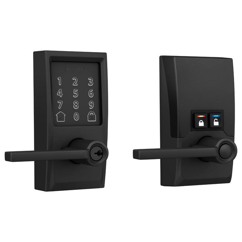 Schlage Encode Matte Black Metal WiFi Deadbolt with Latitude Lever