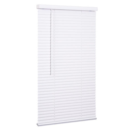 Living Accents Vinyl 1 in. Mini-Blinds 30 in. W X 72 in. H White Cordless