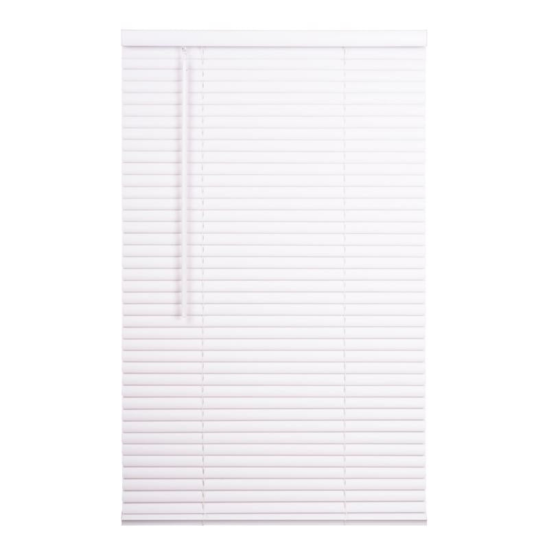 Living Accents Vinyl 1 in. Mini-Blinds 71 in. W X 72 in. H White Cordless