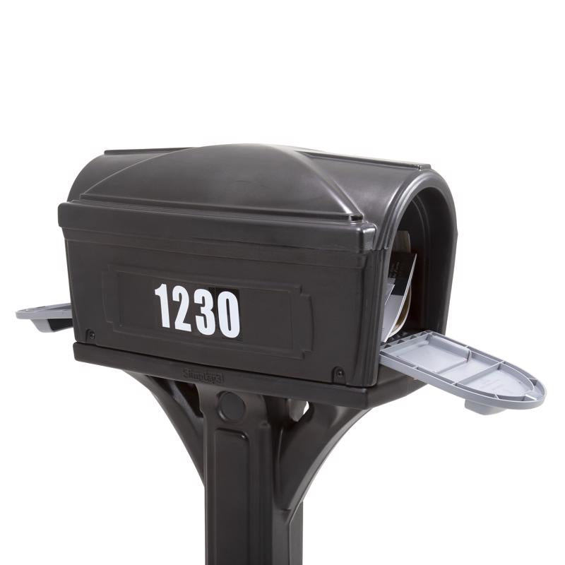Simplay3 Polymer Post Mount Black Mailbox And Post