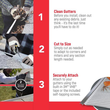 United Gutter Guard Gutterglove 5 in. W X 30 ft. L Silver Stainless Steel Gutter Guard 1 pk