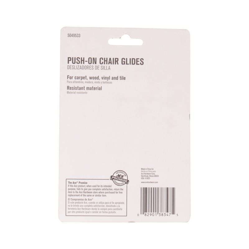 Ace Gray Push-On Plastic Chair Glide 8 pk