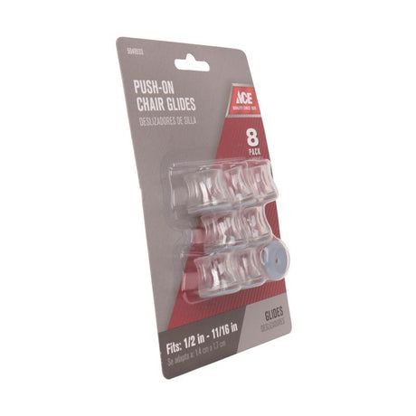 Ace Gray Push-On Plastic Chair Glide 8 pk
