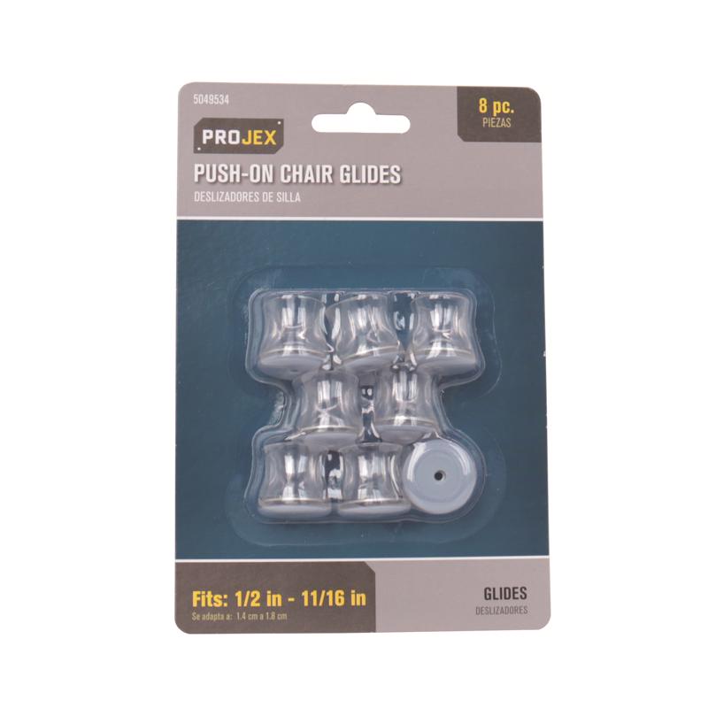Projex Gray Push-On Polymer Chair Glide 8 pk