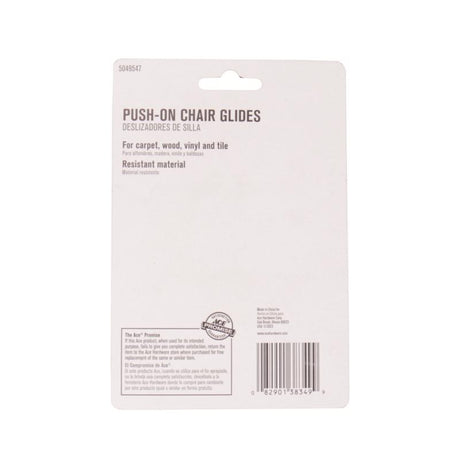 Ace Gray 1/2 in. Push-On Plastic Chair Glide 8 pk