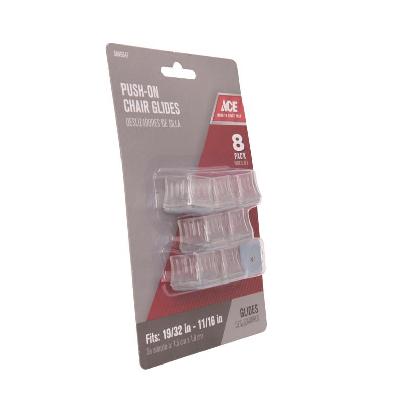 Ace Gray 1/2 in. Push-On Plastic Chair Glide 8 pk