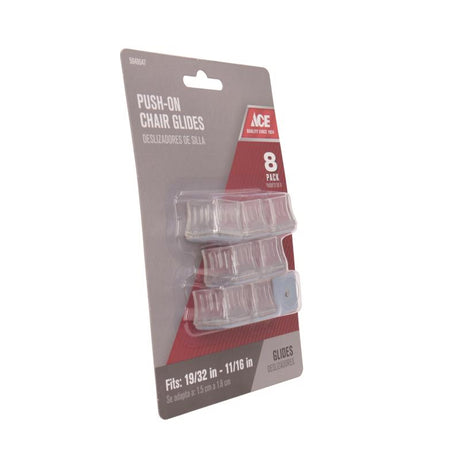 Ace Gray 1/2 in. Push-On Plastic Chair Glide 8 pk