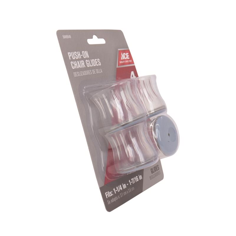Ace Gray Push-On Plastic Chair Glide 4 pk