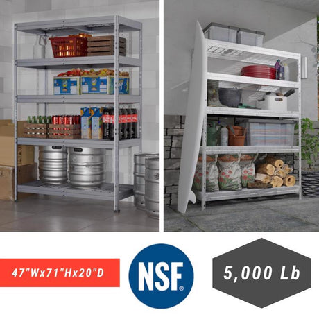 Ar Shelving Wire Heavy Duty 71 in. H X 47 in. W X 20 in. D Metal Shelving Unit