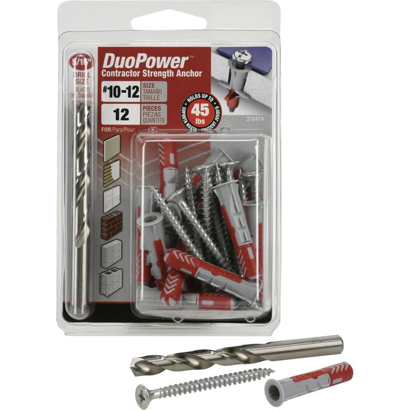 HILLMAN 5/16 in. D X 1.625 in. L Nylon Round Head Screw and Anchor 12 pk
