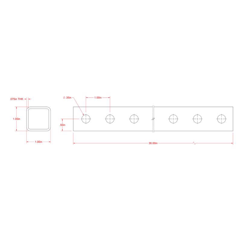 SteelWorks 1 in. D X 3 ft. L Tube 1 pk
