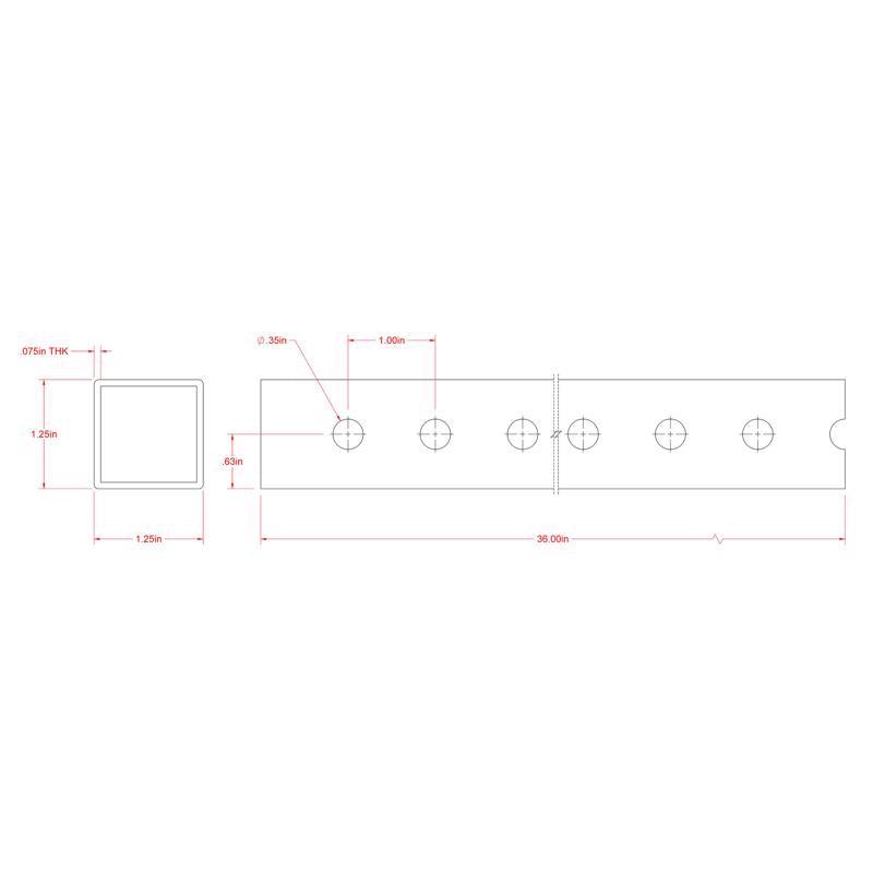 SteelWorks 1-1/4 in. D X 3 ft. L Tube 1 pk