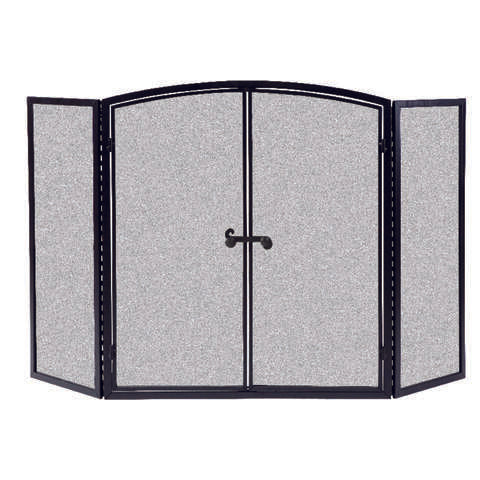 Panacea Black/Gray Matte Metal Fireplace Screen