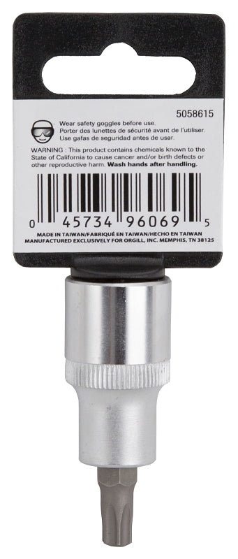 Vulcan 3505012214 Fractional Star Bit Socket, T40 Tip, Chrome