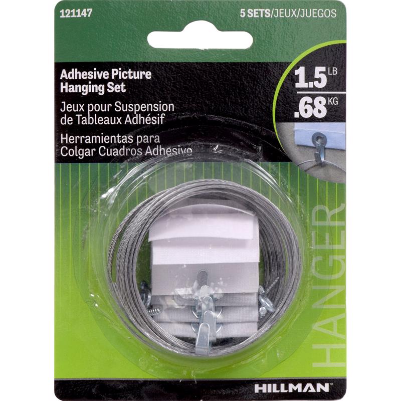 HILLMAN Steel-Plated Light Duty Adhesive Hangers 2 lb 5 pk, Pack of 10