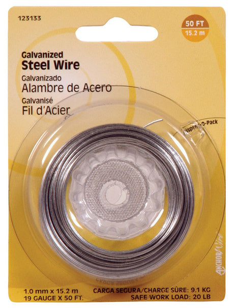 HILLMAN 50 ft. L Galvanized Steel 19 Ga. Wire, Pack of 10