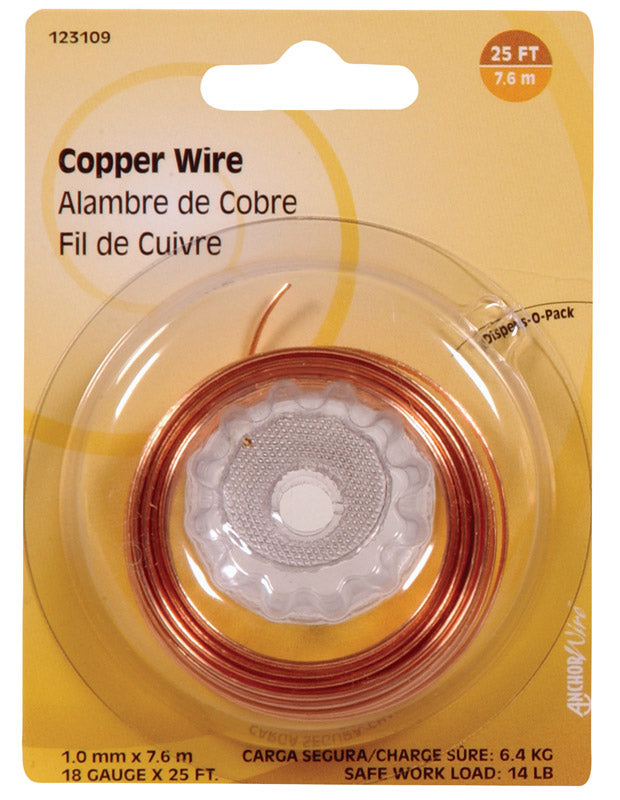 HILLMAN 25 ft. L Copper 18 Ga. Wire, Pack of 10
