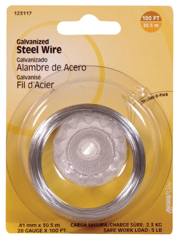 HILLMAN 100 ft. L Galvanized Steel 28 Ga. Wire, Pack of 10