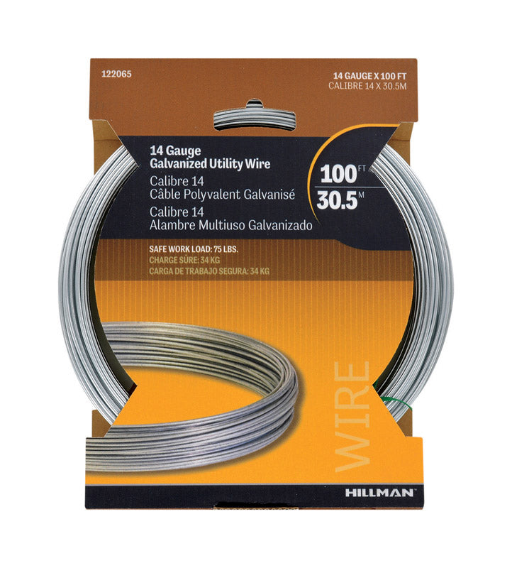 HILLMAN 100 ft. L Galvanized Steel 14 Ga. Wire