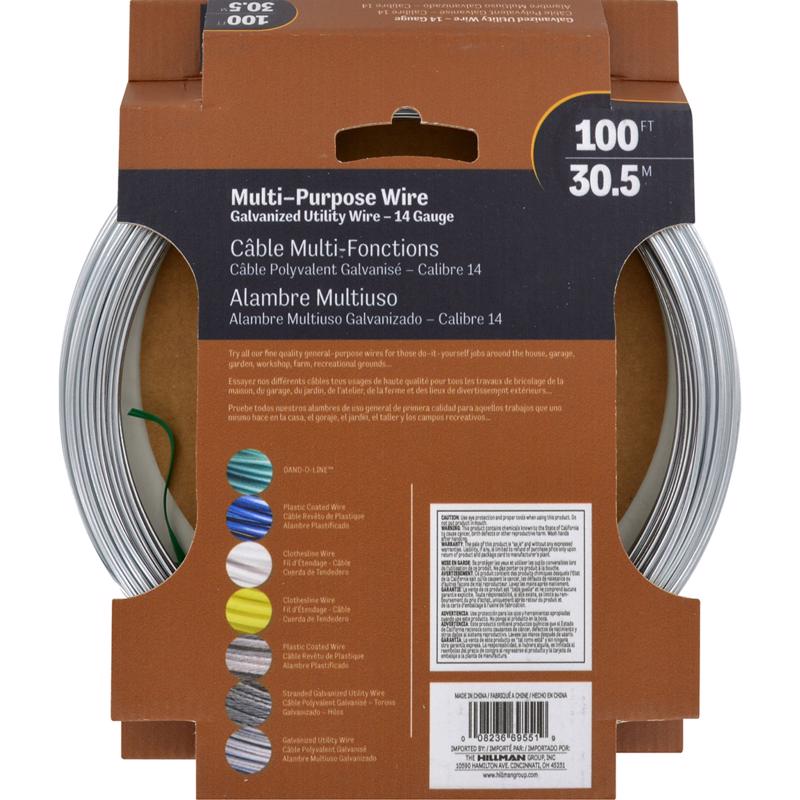 HILLMAN 100 ft. L Galvanized Steel 14 Ga. Wire