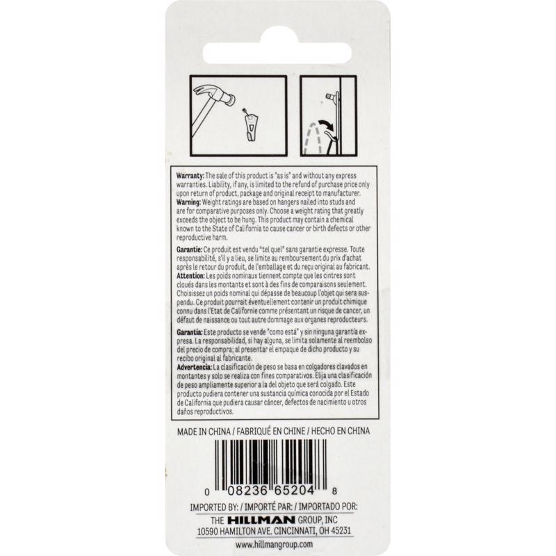 HILLMAN Brass-Plated Classic Picture Hanger 30 lb 3 pk, Pack of 10