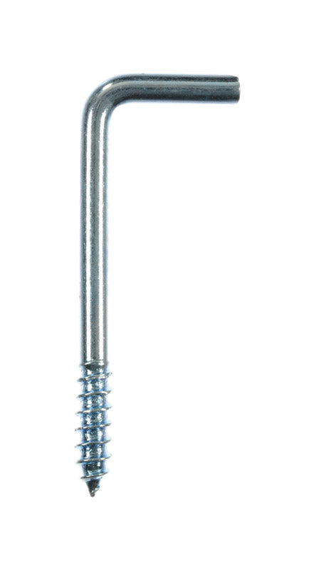 Ace Small Zinc-Plated Silver Steel 1.8125 in. L Square Bend Screw Hook 15 lb 6 pk, Pack of 5
