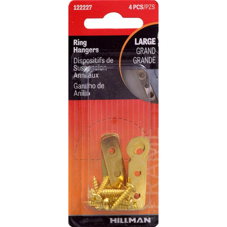 HILLMAN Steel-Plated Large Ring Hanger 4 pk, Pack of 10