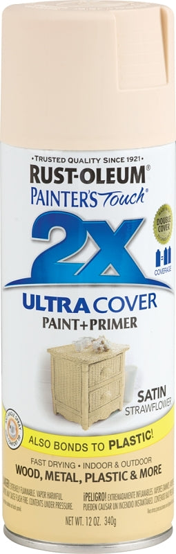 Rust-Oleum 249065 General-Purpose Spray Paint, Satin, Strawflower, 12 oz Can