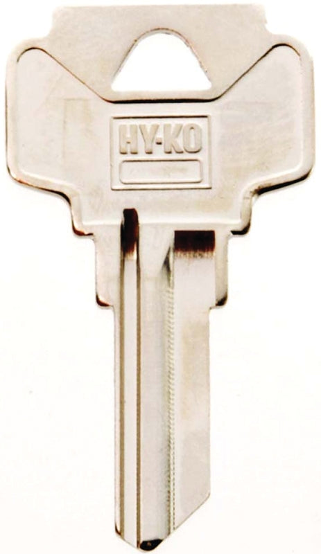 Hy-Ko 11010DE1 Key Blank, Brass, Nickel, For: Dexter Cabinet, House Locks and Padlocks, DE1 Key Number, Pack of 10