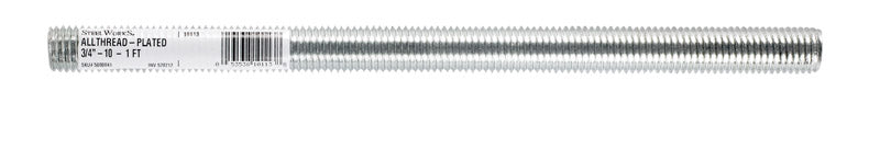 SteelWorks 3/4 in. D X 12 in. L Low Carbon Steel Threaded Rod, Pack of 3