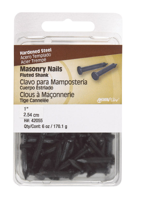 HILLMAN 1 in. Masonry Steel Nail Flat Head, Pack of 5