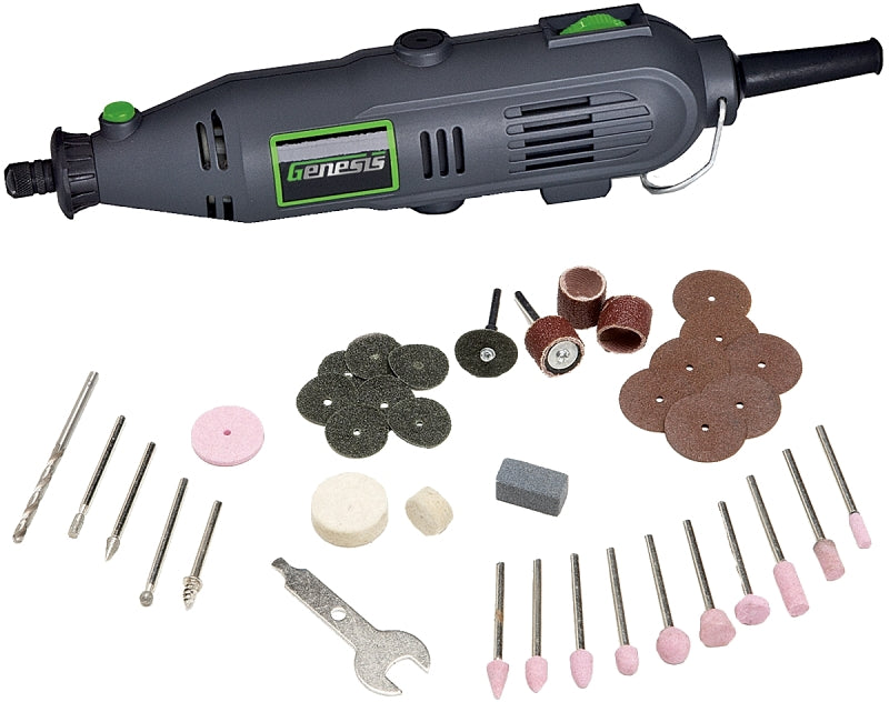Genesis GRT2103-40 Rotary Tool, 1 A, 1/8 in Chuck, Keyless Chuck, 8000 to 30,000 rpm Speed