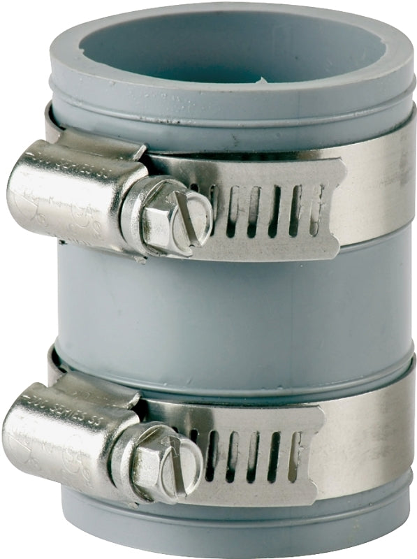 ProSource KJ-004 Coupling, 3/4 x 3/4 in, Any Drain Application that Uses Plastic, Cast Iron, Steel or Copper Drain Pipes