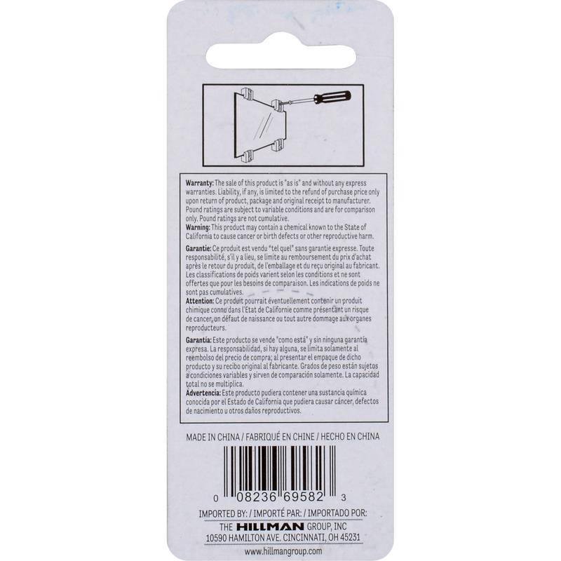 HILLMAN OOK Clear Holder Kit Mirror Holder 20 lb 4 pk, Pack of 10