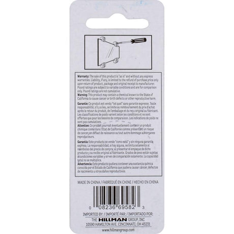 HILLMAN OOK Clear Holder Kit Mirror Holder 20 lb 4 pk, Pack of 10
