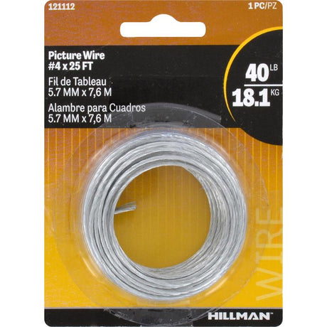 HILLMAN Steel-Plated Silver Braided Picture Wire 40 lb 1 pk, Pack of 10