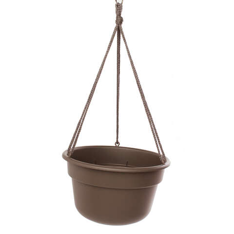 Bloem 6.8 in. H X 12.5 in. W X 12.4 in. D Resin Dura Cotta Hanging Basket Chocolate