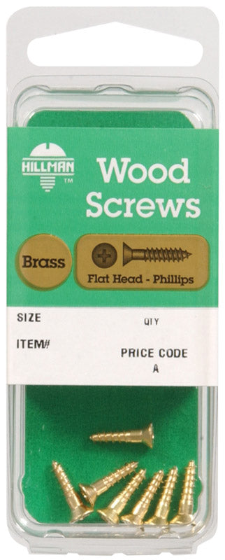 HILLMAN No. 6 X 1/2 in. L Phillips Coarse Wood Screws 10 pk, Pack of 10