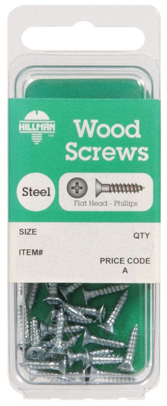 HILLMAN No. 6 X 2 in. L Phillips Zinc-Plated Coarse Wood Screws 10 pk, Pack of 10