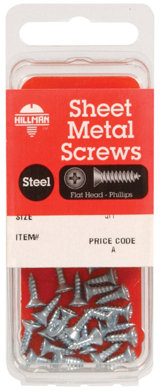 HILLMAN No. 10 X 1-1/2 in. L Phillips Flat Head Sheet Metal Screws 6 pk, Pack of 10
