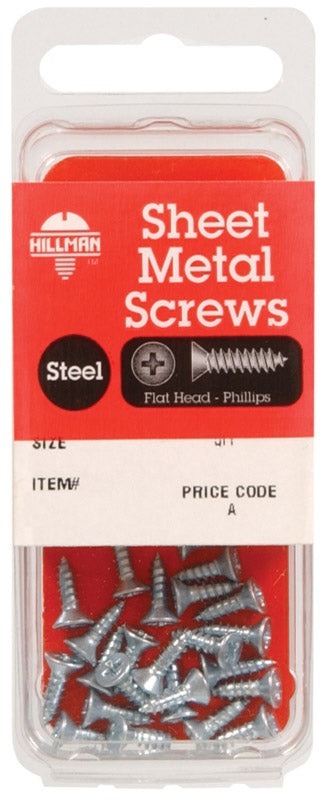 HILLMAN No. 12 X 1 in. L Phillips Flat Head Sheet Metal Screws 10 pk, Pack of 10