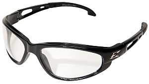Edge SW111 Non-Polarized Safety Glasses, Clear Lens, Black Frame, Unisex, Polycarbonate Lens, Full Frame, Nylon Frame
