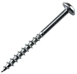 Kreg SML-C2 - 50 Pocket-Hole Screw, #8 Thread, 2 in L, Coarse Thread, Square Drive, Carbon Steel, Zinc, 50/PK