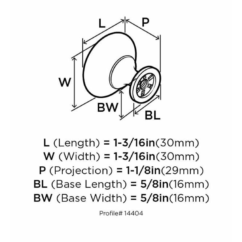 Amerock Allison Round Cabinet Knob 1-3/16 in. D 1-1/8 in. Brushed Chrome 1 pk