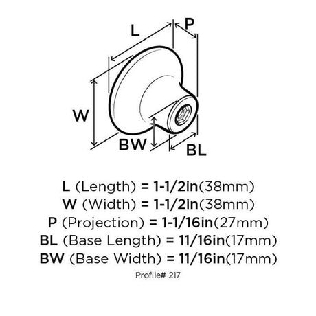 Amerock Allison Round Cabinet Knob 1-1/2 in. D 1-1/16 in. Gloss 1 pk