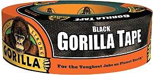 Gorilla 105629 Gorilla Tape, 30 yd L, 1.88 in W, Polyethylene Coated Cloth Backing, Black