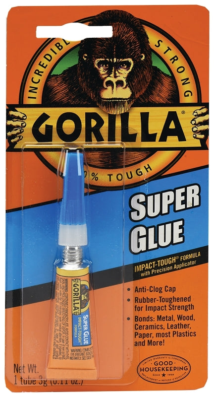 Gorilla 7900102 Super Glue, Straw/White Water, Liquid, Irritating, 3 g